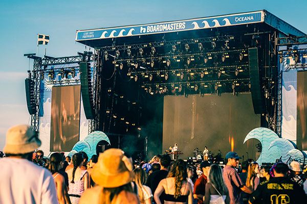 Festival crowd in full swing, a short walk from a real bed